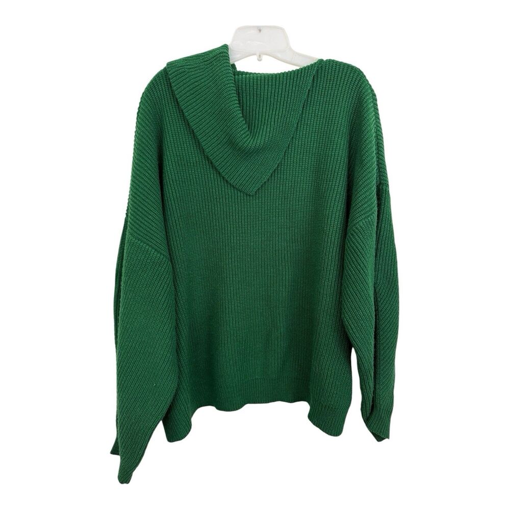 Eloquii Chunky Cowl Neck Sweater Plus Sz 22 / 24 Green Long Sleeves Acrylic Boxy